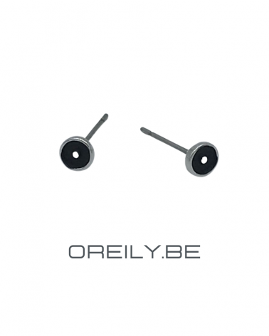 Oreily.be Small Round Black Earrings