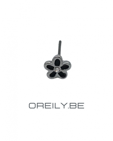 Oreily.be Small Flower Black Earrings