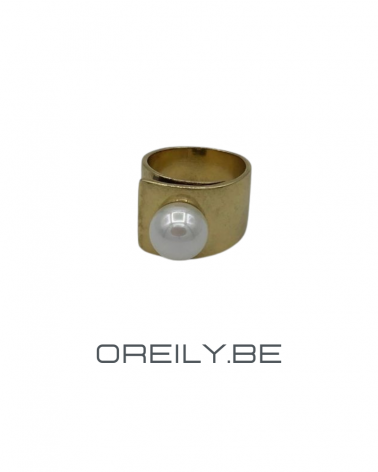 White Pearl Gold Ring | Oreily Belgium