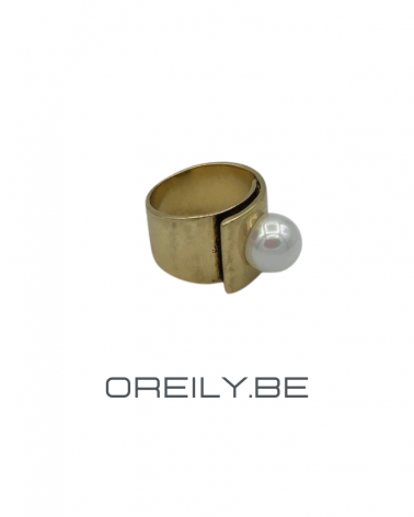 White Pearl Gold Ring | Oreily Belgium