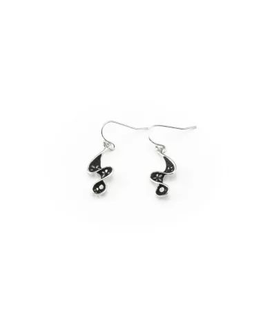 Oreily.be Black And Flower Earrings