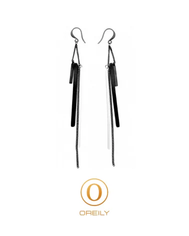 Oreily.be Long Black Earrings