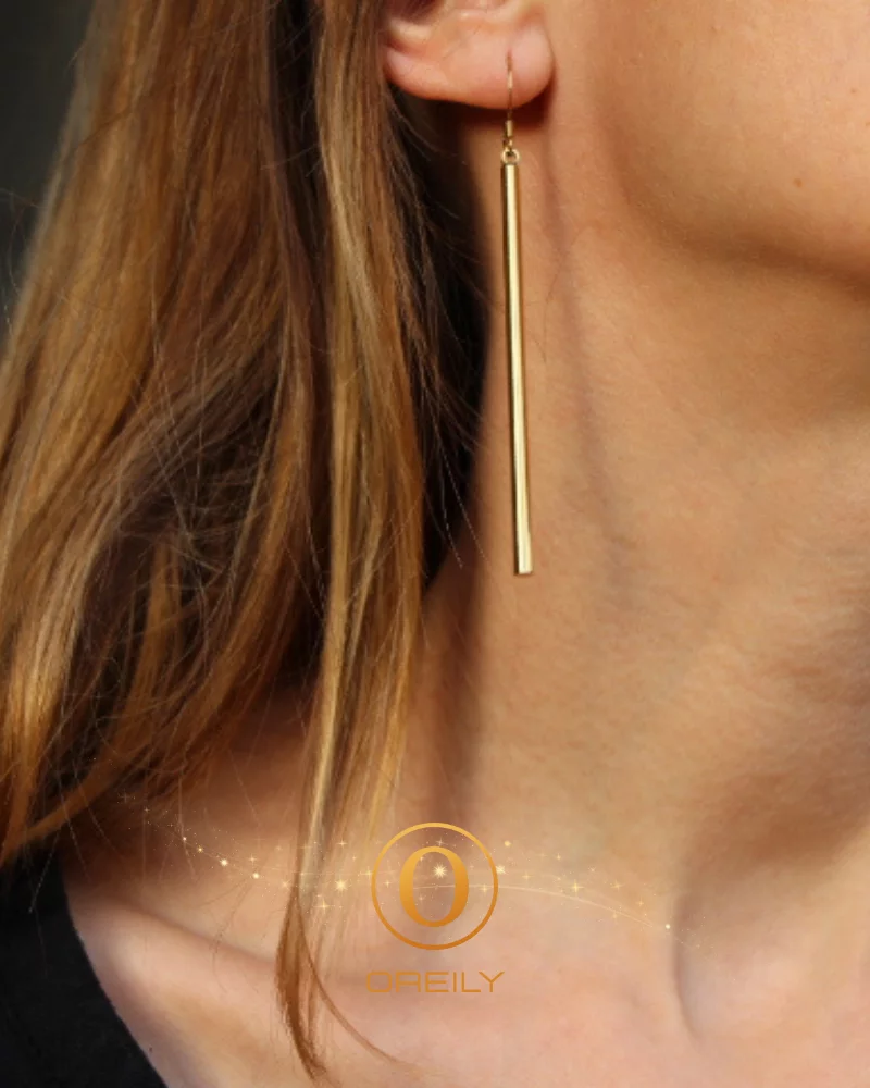 Oreily.be 7cm Long Earrings Gold