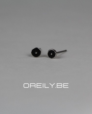 Oreily.be Small Round Black Earrings
