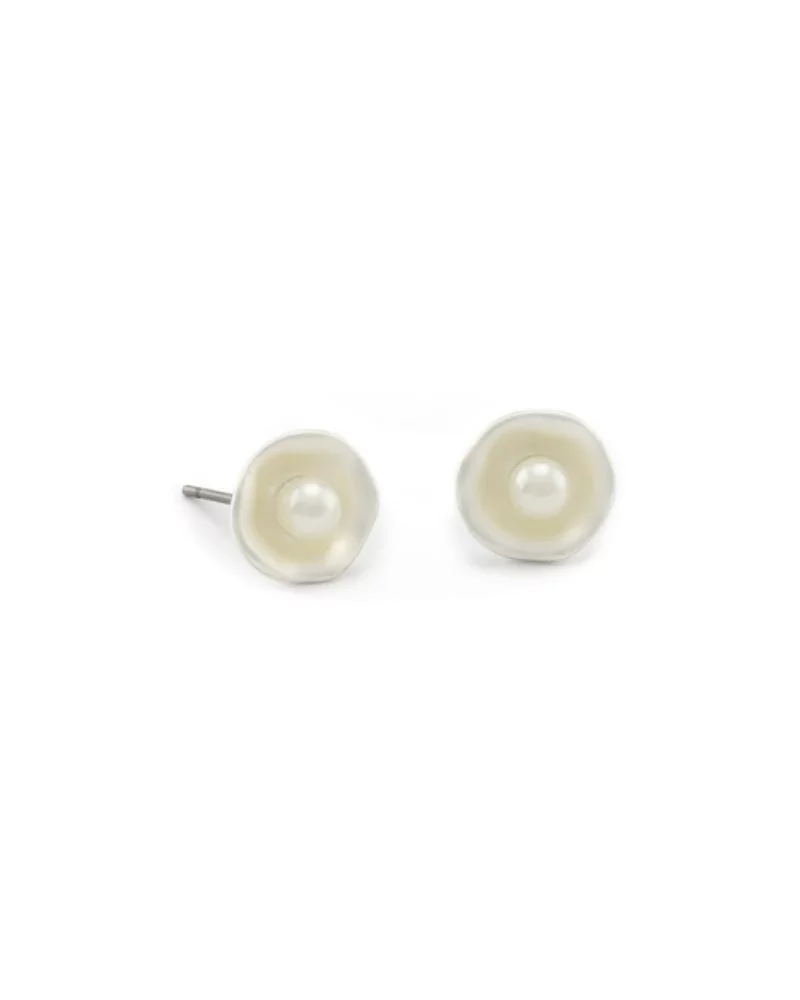 Small Round Earrings With Pearl | Oreily Belgium