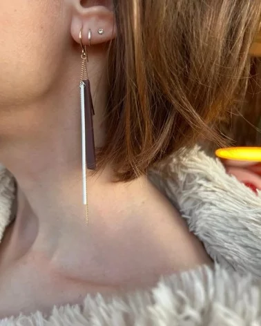 Long Brown Earrings | Oreily Belgium
