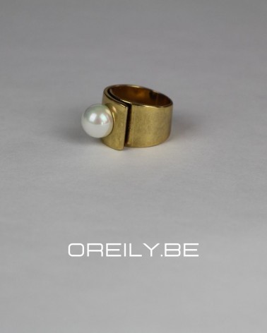 Oreily.be White Pearl Gold Ring