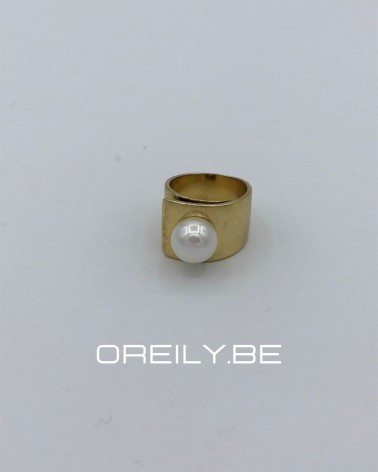 Oreily.be White Pearl Gold Ring