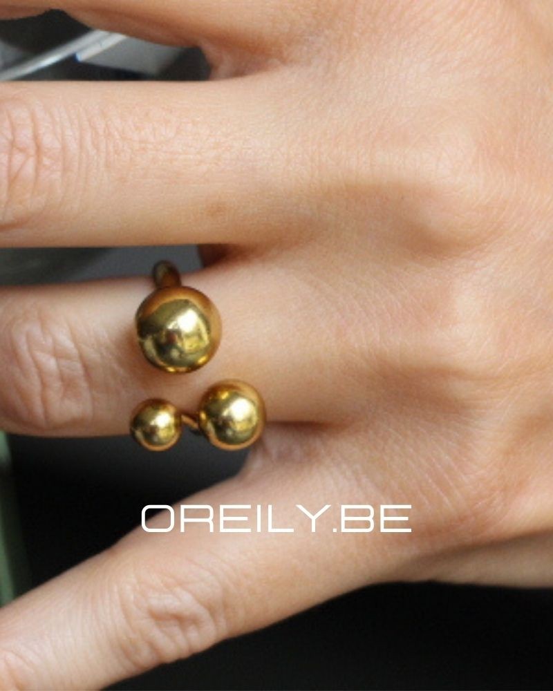 Oreily.be Three Balls Gold Rings